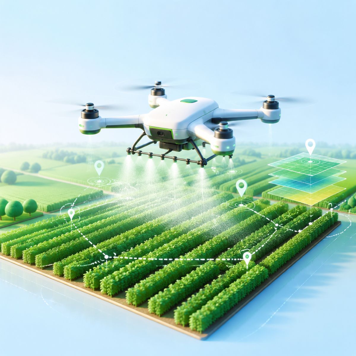 Agricultural drone spraying